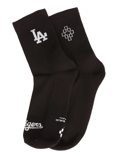 Shop Marcelo Burlon County Of Milan La Printed Socks In Black