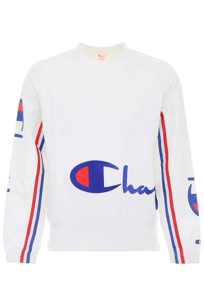 Shop Champion Sweatshirt With Maxi Logo In Wht