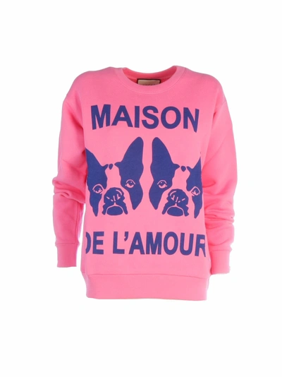 Shop Gucci Maison De L'amour Sweatshirt In Pink Blue