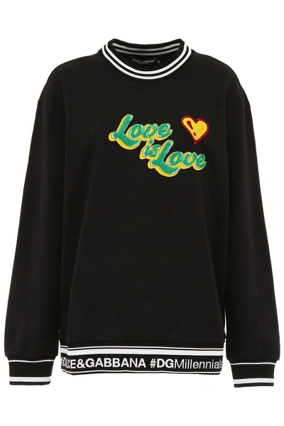 Shop Dolce & Gabbana Love Sweatshirt In Neronero