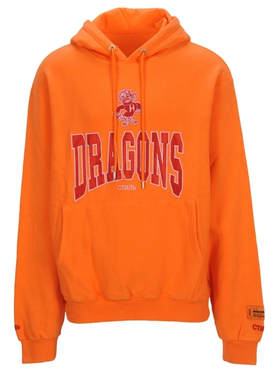 Shop Heron Preston Dragons Hooded In Orange