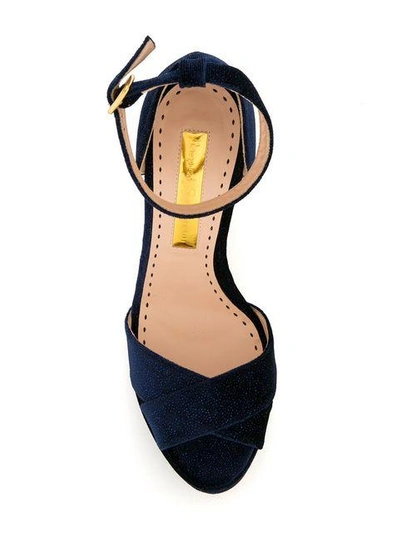 Shop Rupert Sanderson Starry Velvet Sandals - Blue