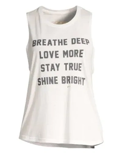 Shop Spiritual Gangster Breathe Muscle Tank Top In Stone