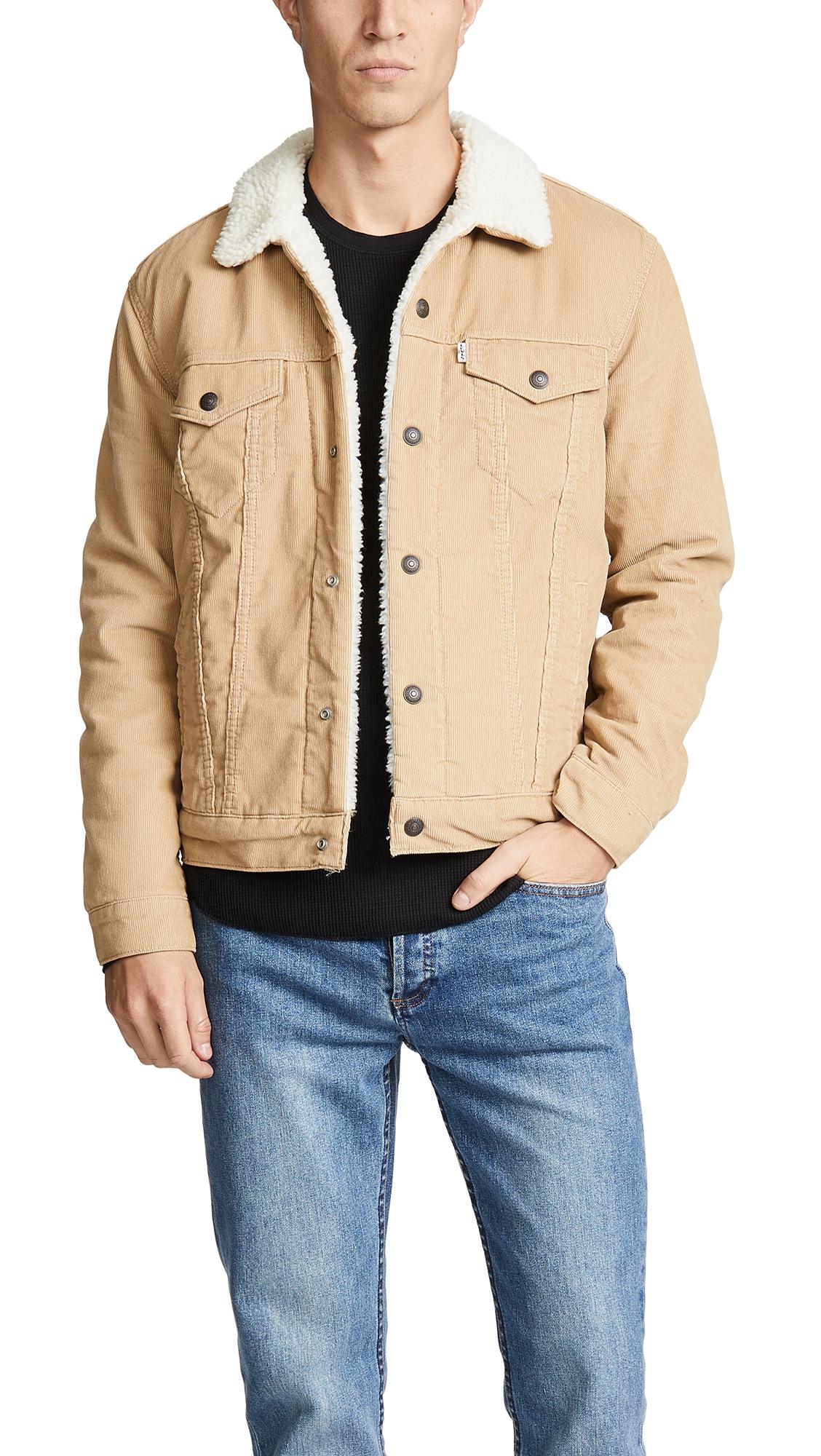 levi's type 3 borg trucker jacket chino cord