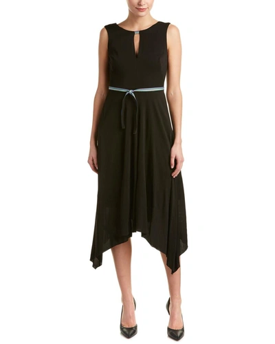Shop Karen Millen Handkerchief Hem Midi Dress In Black