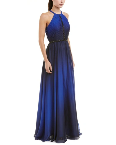 Shop Carmen Marc Valvo Infusion Gown In Blue