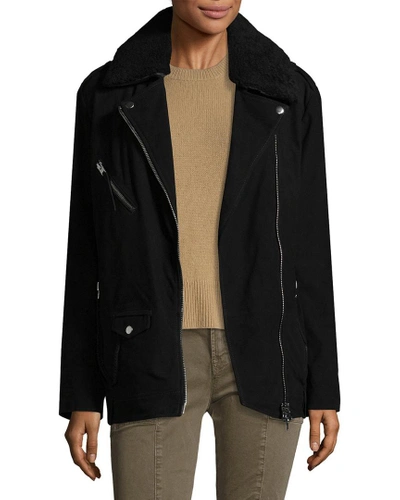 Shop The Kooples Perfecto Leather Jacket In Nocolor