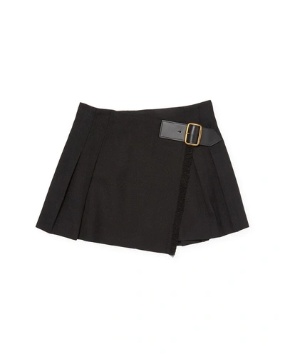 Shop Burberry Pleated Wrap Skirt In Nocolor