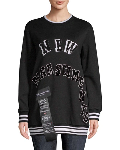 Shop Dolce & Gabbana Long Varsity Sweatshirt In Nocolor