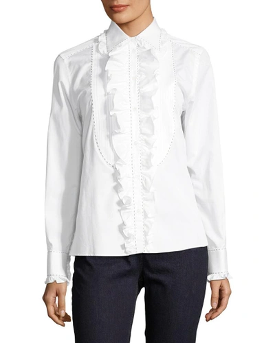 Shop Dolce & Gabbana Ruffle Front Blouse In Nocolor