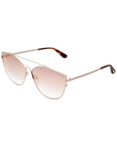 Shop Tom Ford Jacqueline 64mm Sunglasses In Nocolor