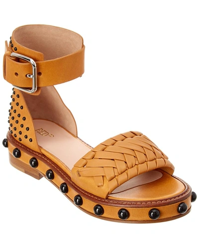 Shop Red Valentino Studded Leather Sandal In Brown