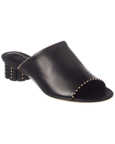Shop Ferragamo Rubiera Leather Sandal In Black