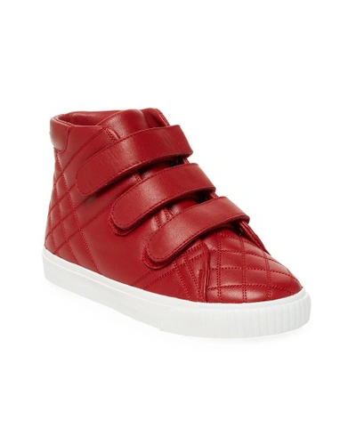 Shop Burberry Quilted Leather Sneaker In Nocolor