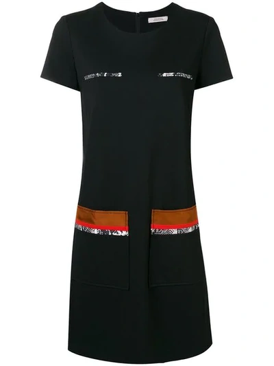 Shop Dorothee Schumacher Patch Pocket Shift Dress In Black