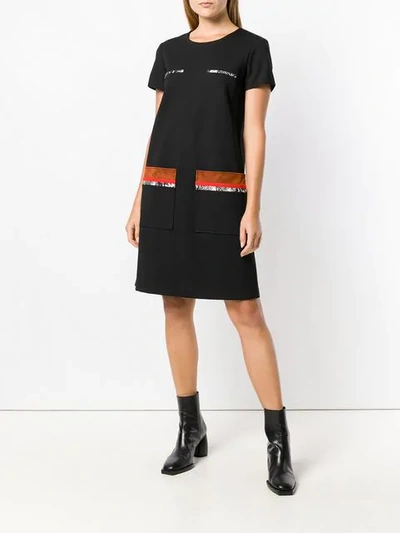 Shop Dorothee Schumacher Patch Pocket Shift Dress In Black
