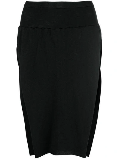 Shop Rick Owens Drkshdw Side Slits Skirt In Black