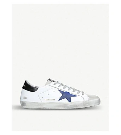 Shop Golden Goose Superstar Leather Trainers In White/comb