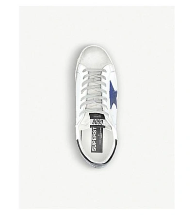 Shop Golden Goose Superstar Leather Trainers In White/comb