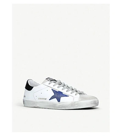 Shop Golden Goose Superstar Leather Trainers In White/comb