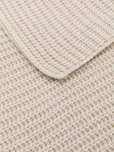 Shop Iris Von Arnim Chunky Knit Scarf - Neutrals In Nude & Neutrals