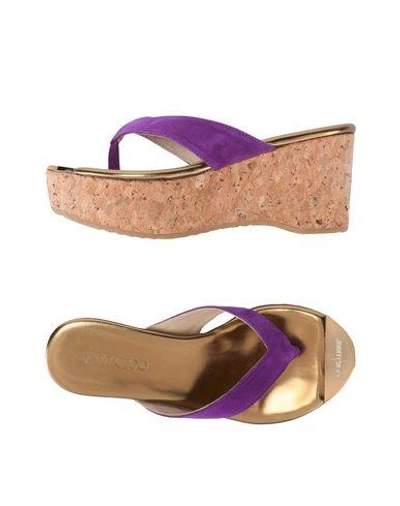 Shop Jimmy Choo Flip Flops In Purple