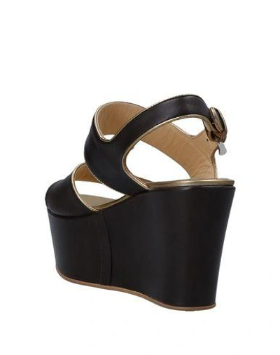 Shop A.testoni Sandals In Dark Brown
