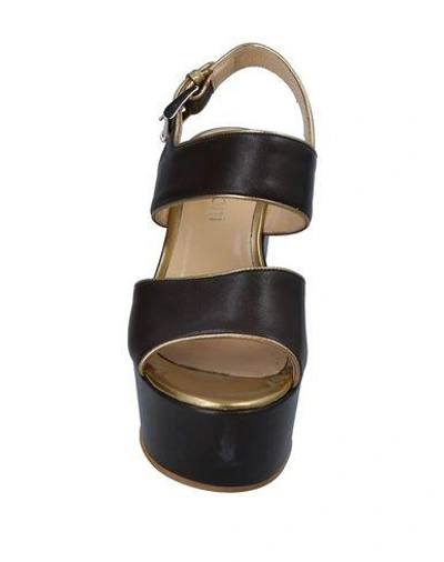 Shop A.testoni Sandals In Dark Brown