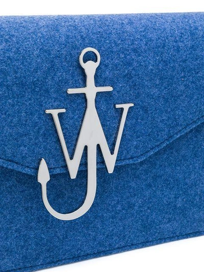 Shop Jw Anderson Felt Logo Purse - Blue
