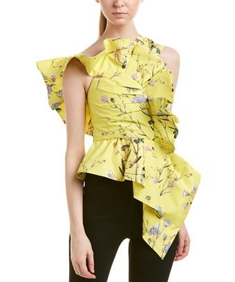 Self-portrait Top In Yellow | ModeSens