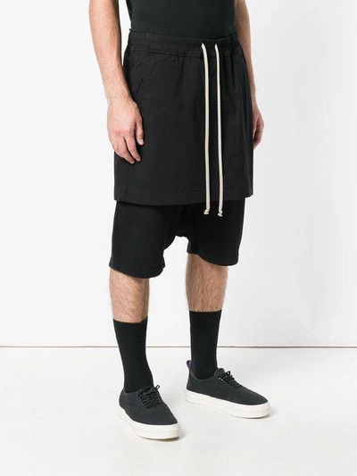 Shop Rick Owens Drkshdw Layered Track Shorts - Black