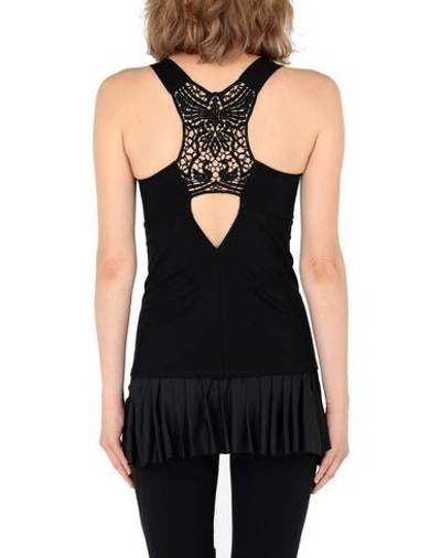Sàpopa Tulipano Grey Lace Tank Top In Black