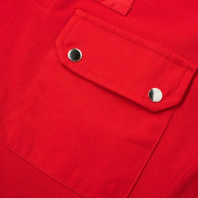 Shop Raf Simons Fred Perry X  Logo Pocket Polo In Red