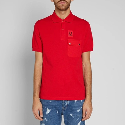 Shop Raf Simons Fred Perry X  Logo Pocket Polo In Red