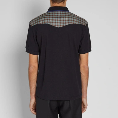 Shop Raf Simons Fred Perry X  Check Shoulder Polo In Black