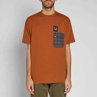 Shop Raf Simons Fred Perry X  Pocket Detail Tee In Orange
