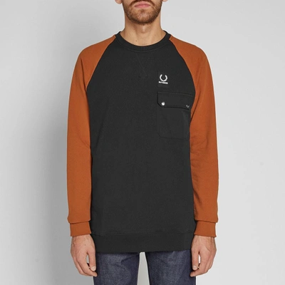 Shop Raf Simons Fred Perry X  Colour Block Sweat In Black