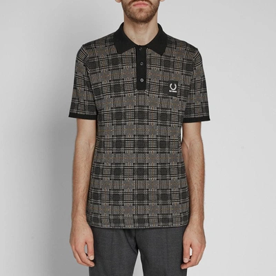 Shop Raf Simons Fred Perry X  Jacquard Knit Polo In Grey