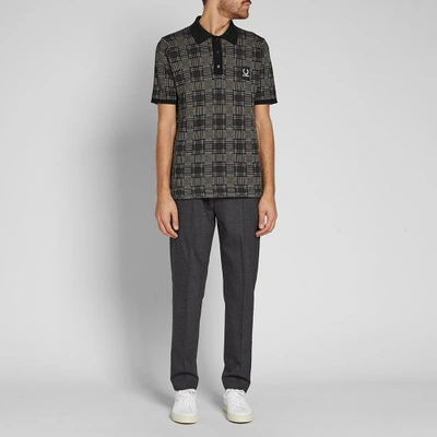 Shop Raf Simons Fred Perry X  Jacquard Knit Polo In Grey