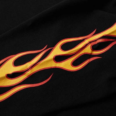 Shop Palm Angels Long Sleeve Palms & Flames Tee In Black