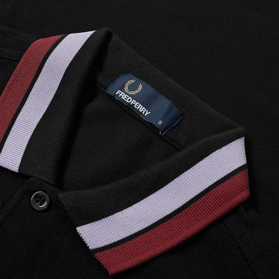 Shop Fred Perry Bold Tipped Pique Polo In Black