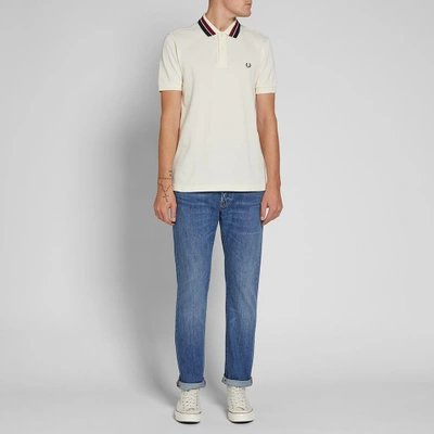 Shop Fred Perry Bold Tipped Pique Polo In White