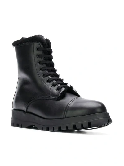 Shop Prada Milano Ankle Boots In Black