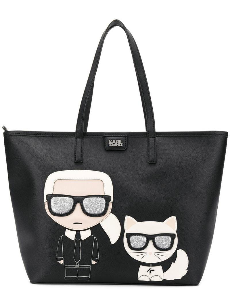 karl lagerfeld black tote bag