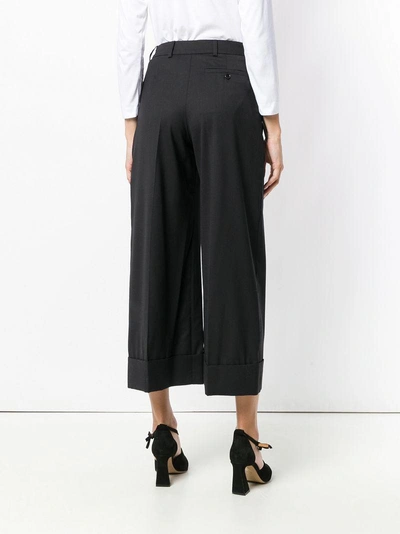 Shop Simone Rocha Cropped Wide-leg Trousers - Black