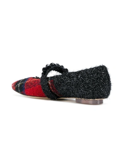 Shop Simone Rocha Bead-embellished Tartan Shoes - Black