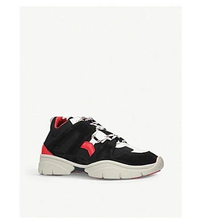 Shop Isabel Marant Kindsay Leather And Neoprene Trainers In Black