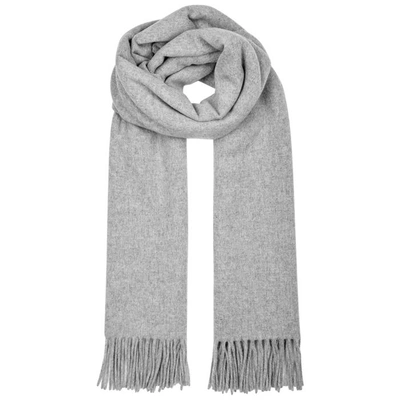 Shop Acne Studios Canada Light Grey Wool Scarf