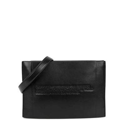 Shop Calvin Klein 205w39nyc Black Logo-embossed Cross-body Bag