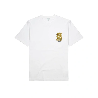 Shop Kenzo Dragon White Cotton T-shirt